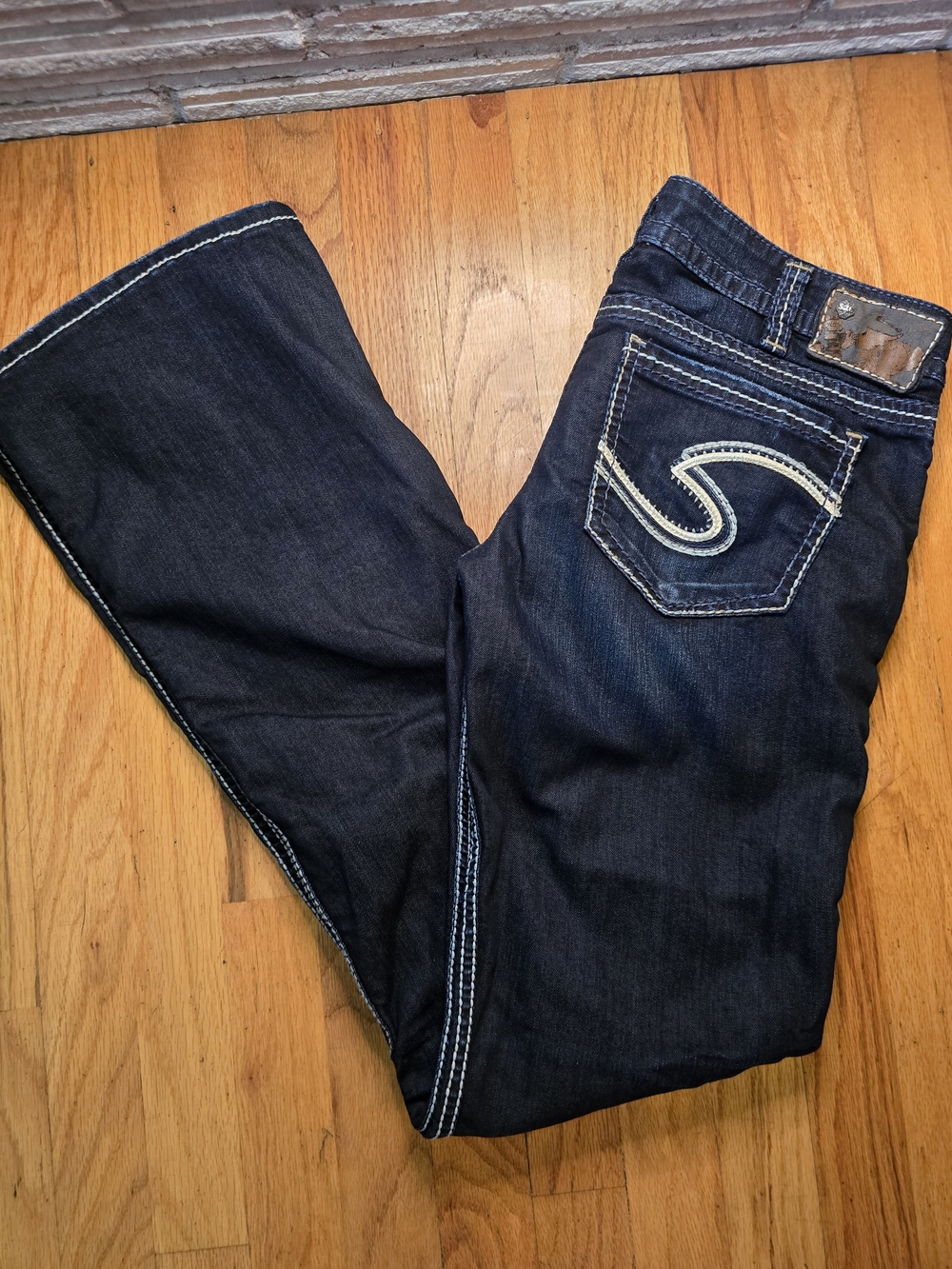 Silver Jeans Co Frances Bootcut Jeans Women's 18 W30 L35 Dark Wash Contrast